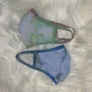 Tie Dye reusable Face Mask Sea Algae Set